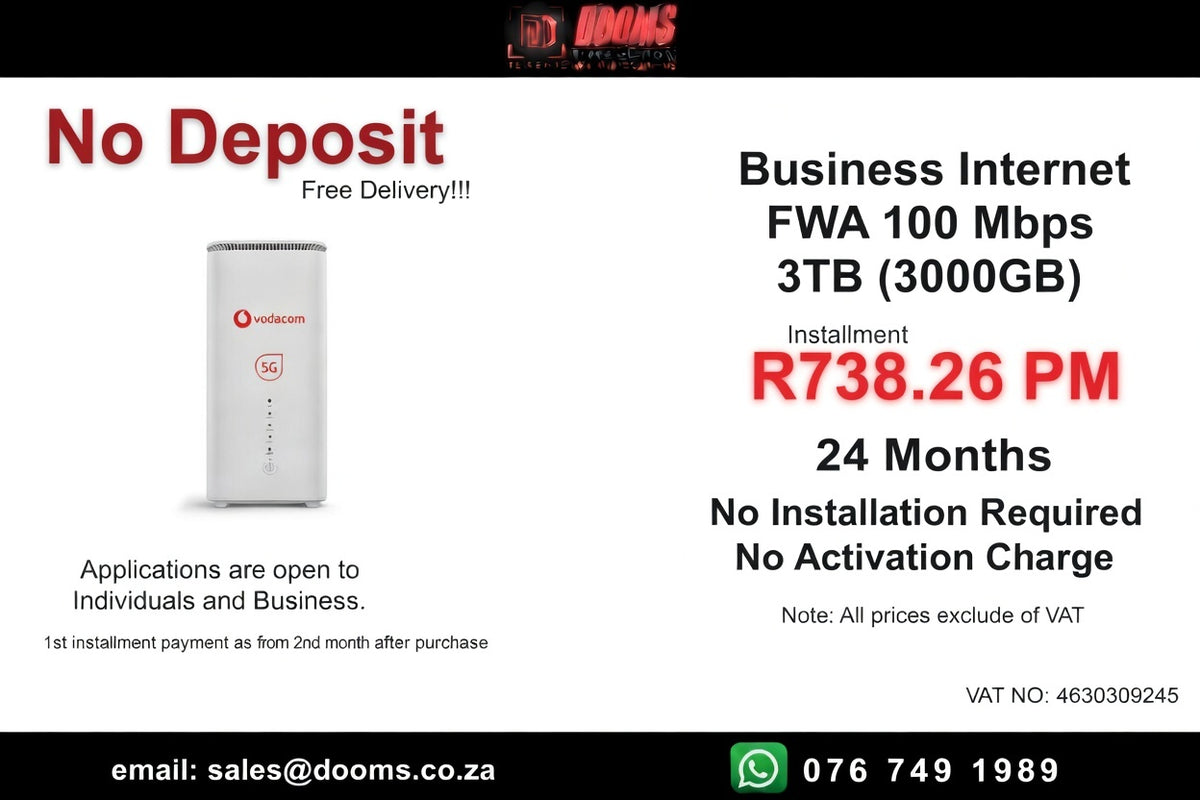 Business Internet FWA 100 Mbps 3TB (3000GB)