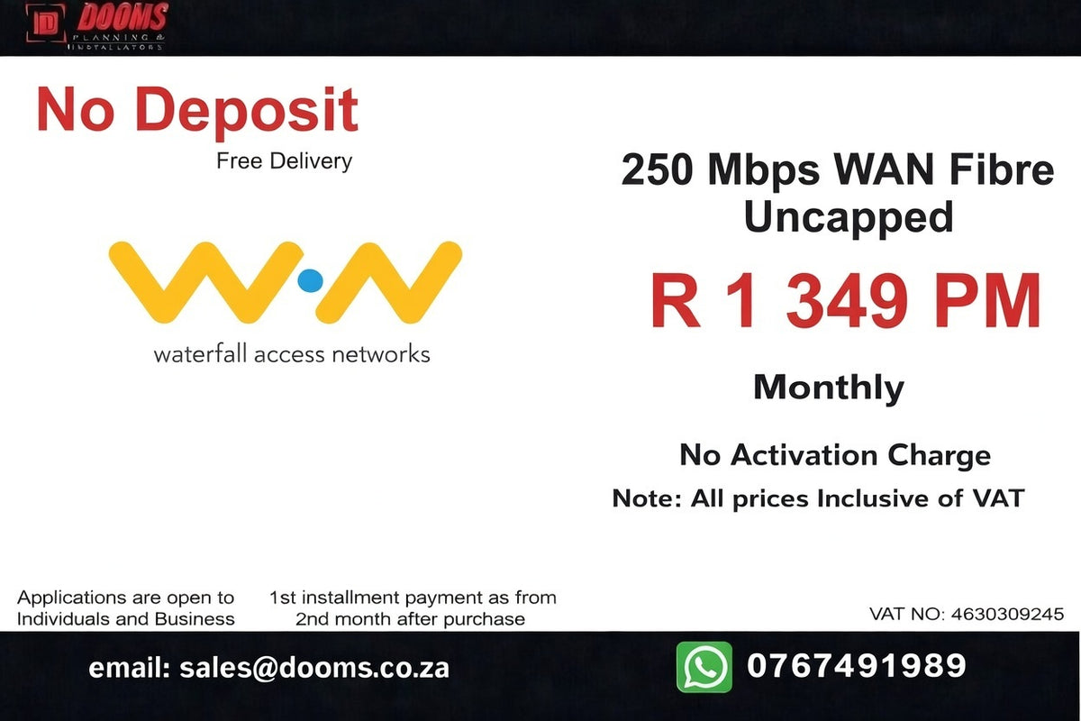 WAN Fibre Uncapped 250 Mbps