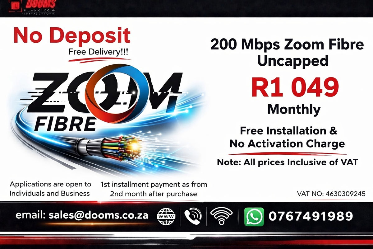 Zoom Fibre Uncapped 200 Mbps