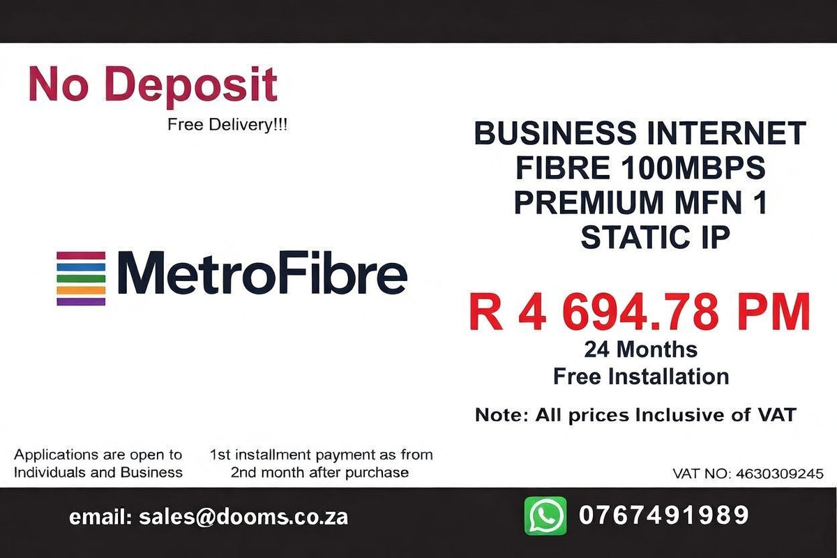 BUSINESS INTERNET FIBRE MFN DEDICATED 100MBPS