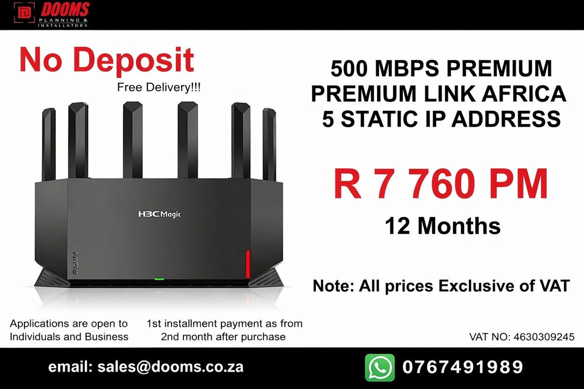 BUSINESS INTERNET FIBRE LINK AFRICA 90 DAYS 500MBPS - 500MBPS