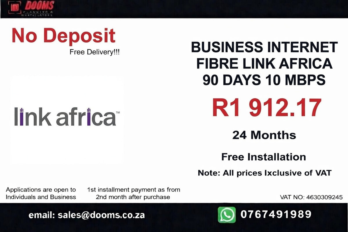 BUSINESS INTERNET FIBRE LINK AFRICA 90 DAYS 10 MBPS