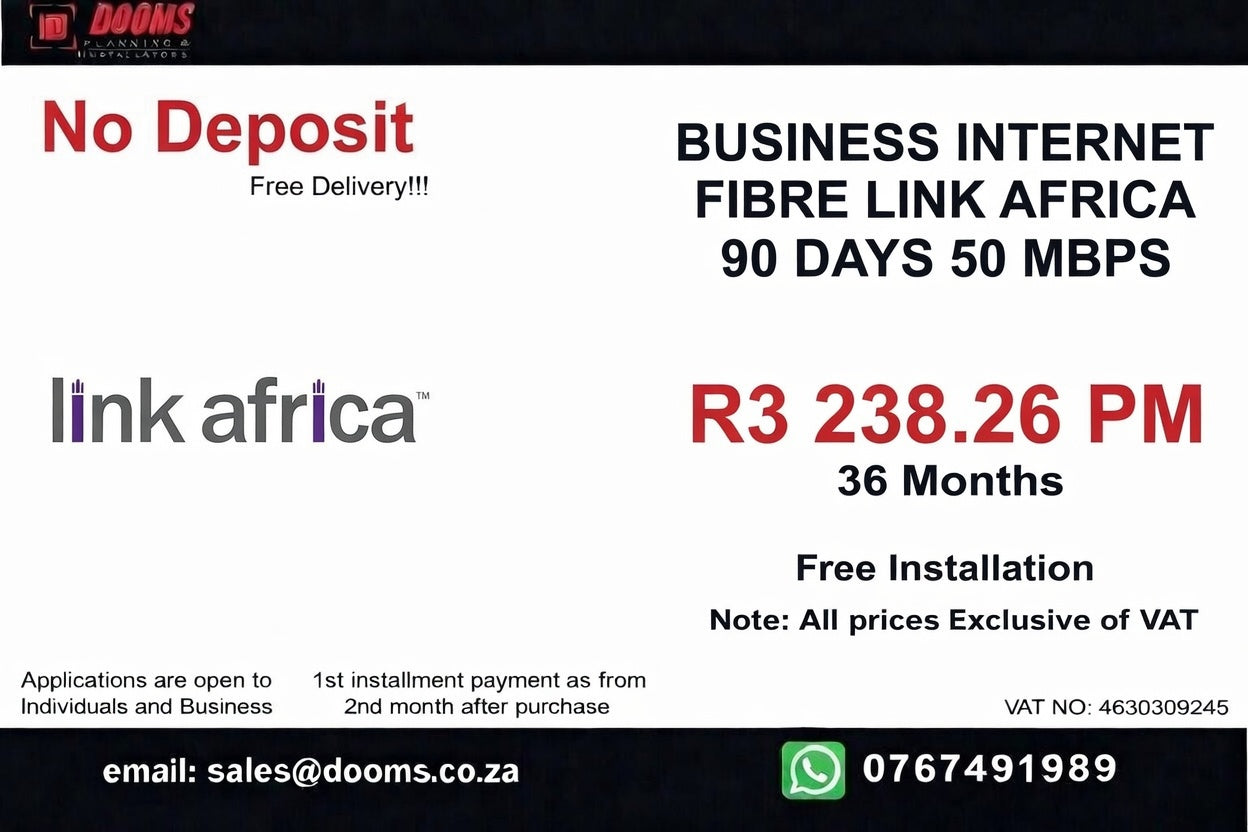 BUSINESS INTERNET FIBRE LINK AFRICA 90 DAYS 50 MBPS