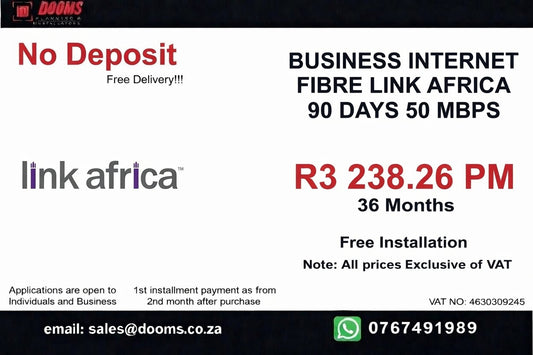 BUSINESS INTERNET FIBRE LINK AFRICA 90 DAYS 50 MBPS