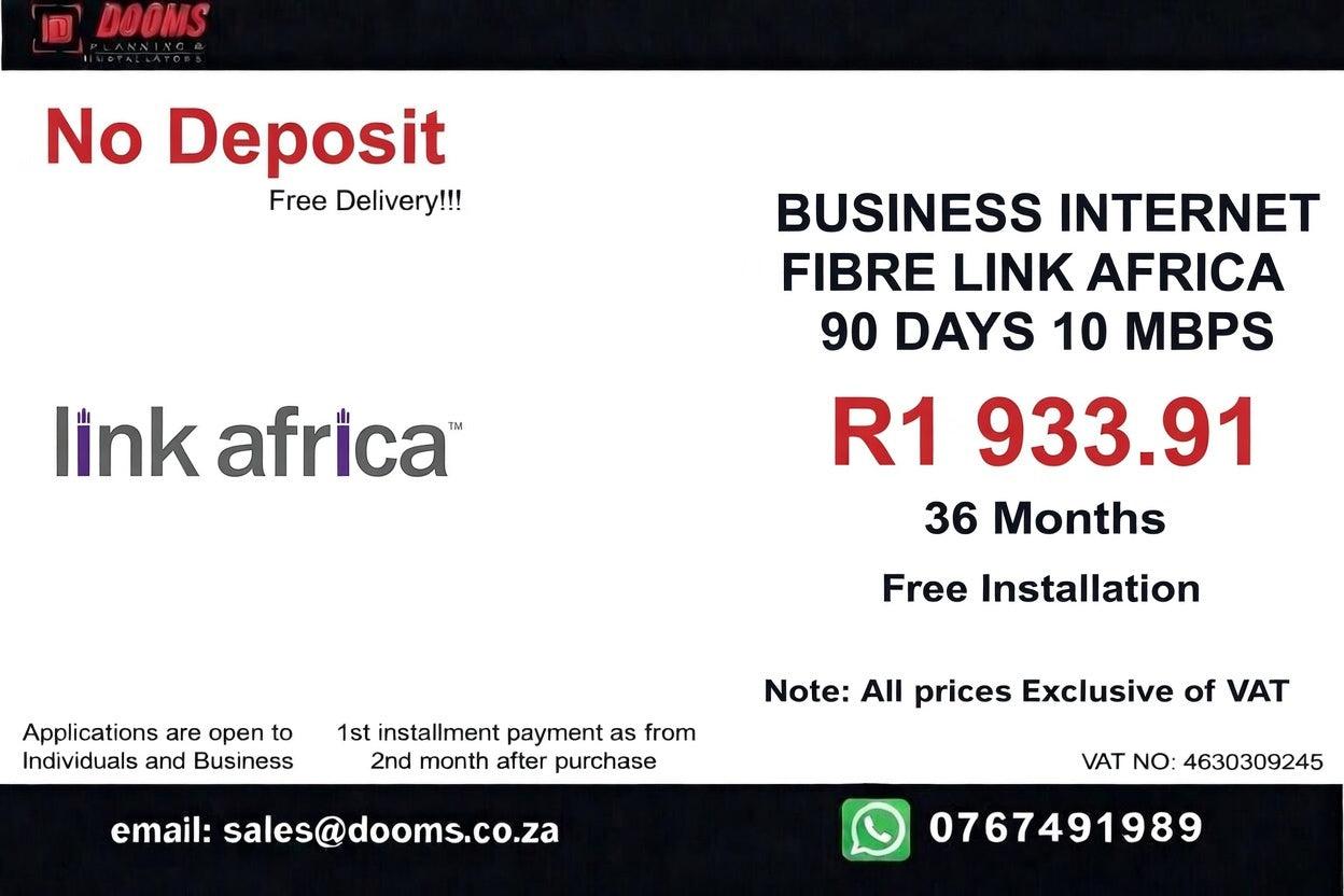BUSINESS INTERNET FIBRE LINK AFRICA 90 DAYS 10 MBPS