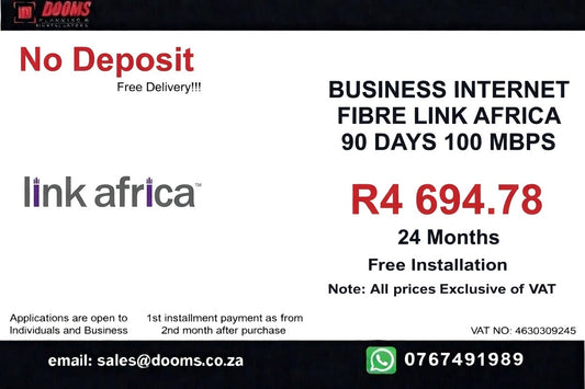 BUSINESS INTERNET FIBRE LINK AFRICA 90 DAYS 100 MBPS