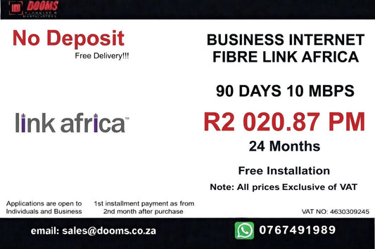 BUSINESS INTERNET FIBRE LINK AFRICA 90 DAYS 10 MBPS