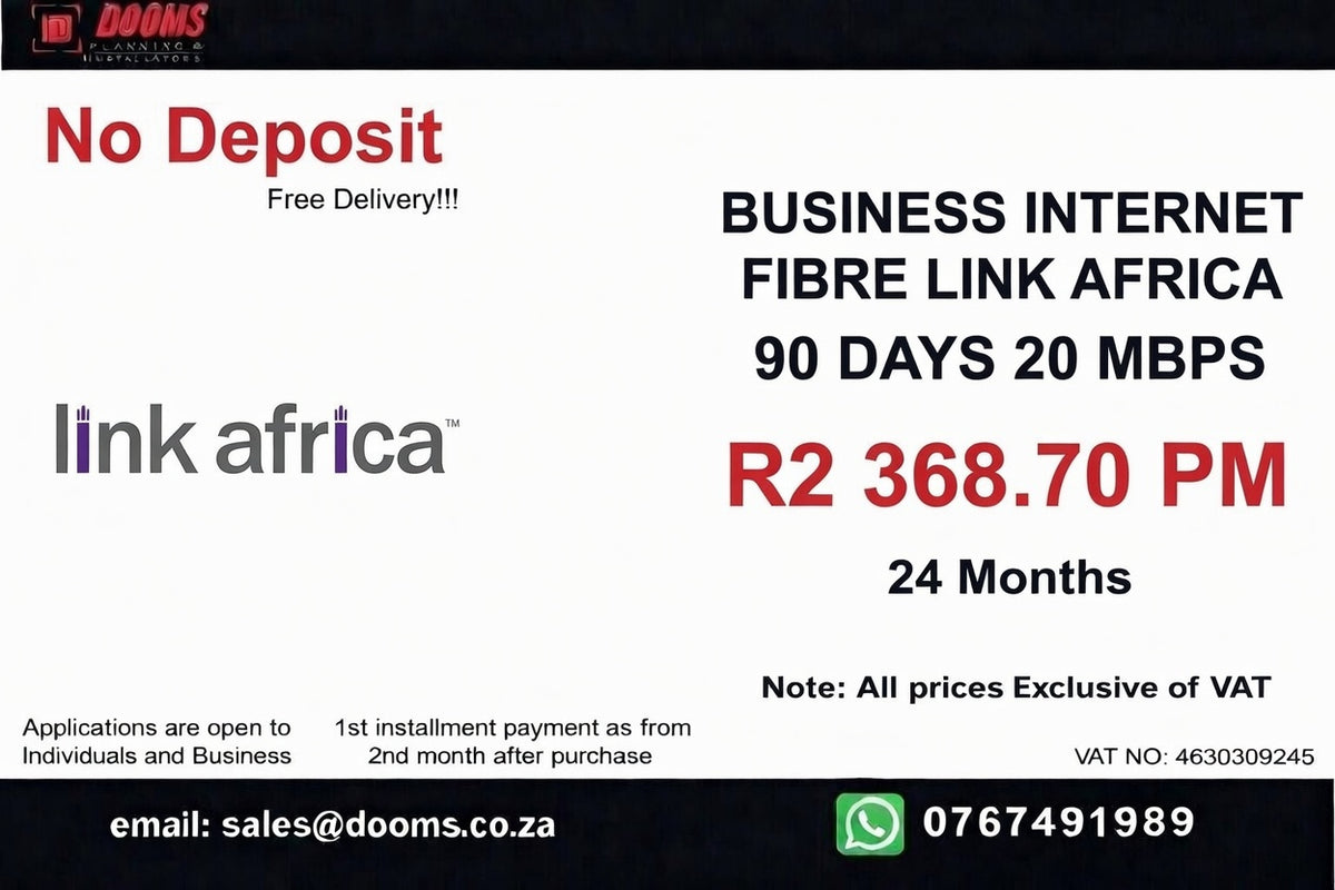 BUSINESS INTERNET FIBRE LINK AFRICA 90 DAYS 20 MBPS