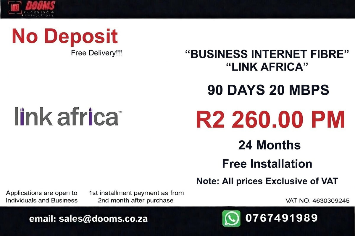BUSINESS INTERNET FIBRE LINK AFRICA 90 DAYS 20 MBPS