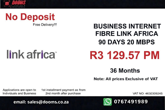 BUSINESS INTERNET FIBRE LINK AFRICA 90 DAYS 50 MBPS