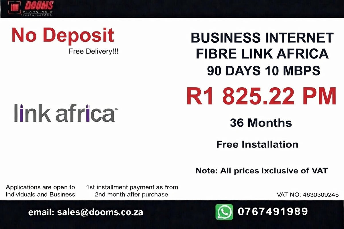BUSINESS INTERNET FIBRE LINK AFRICA 90 DAYS 10 MBPS