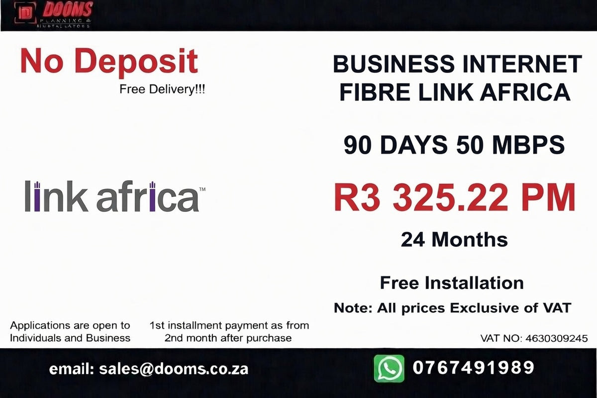 BUSINESS INTERNET FIBRE LINK AFRICA 90 DAYS 50 MBPS