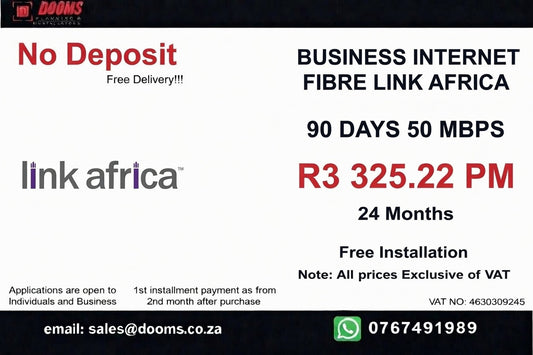 BUSINESS INTERNET FIBRE LINK AFRICA 90 DAYS 50 MBPS