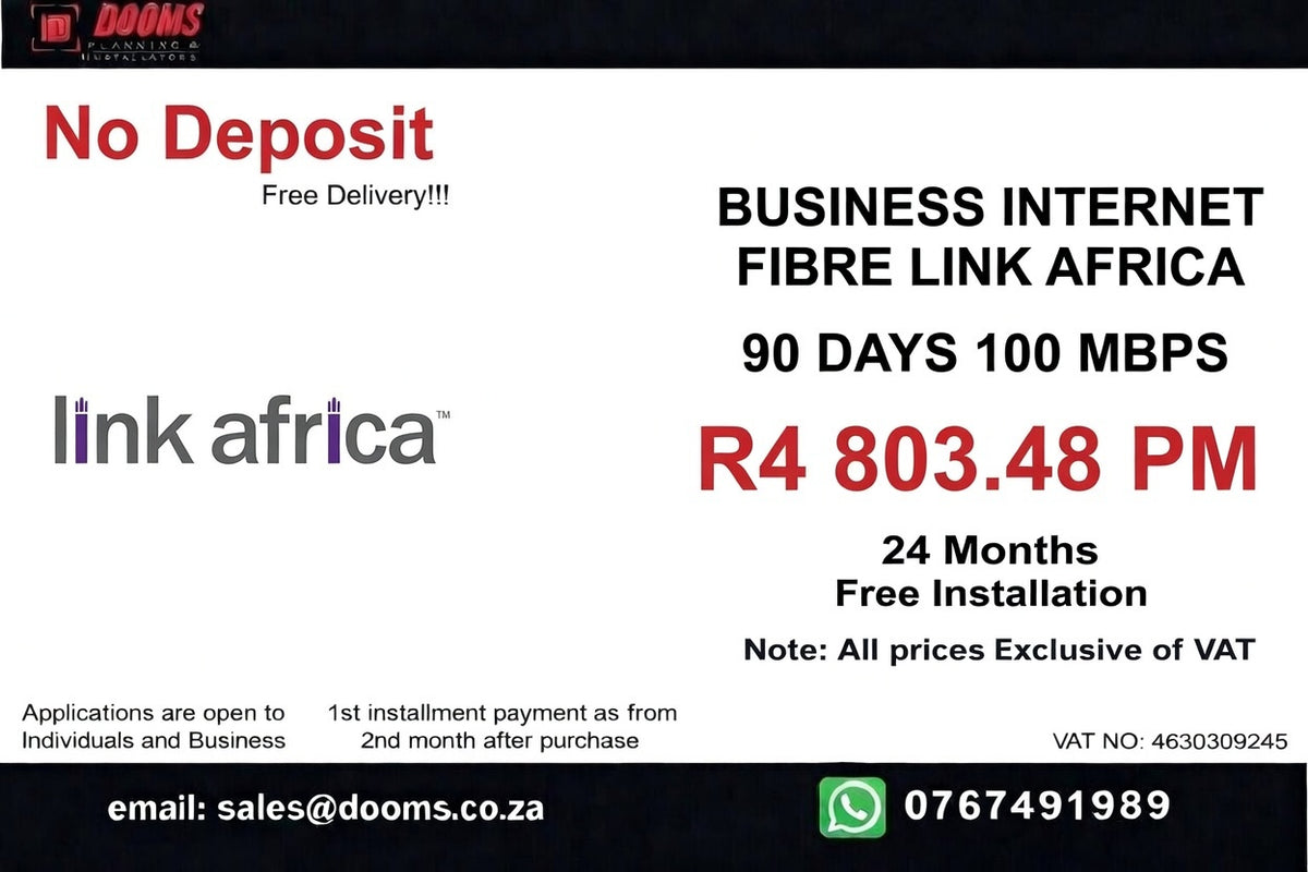 BUSINESS INTERNET FIBRE LINK AFRICA 90 DAYS 100 MBPS