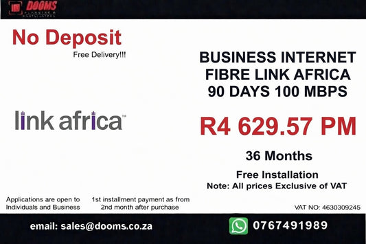 BUSINESS INTERNET FIBRE LINK AFRICA 90 DAYS 100 MBPS