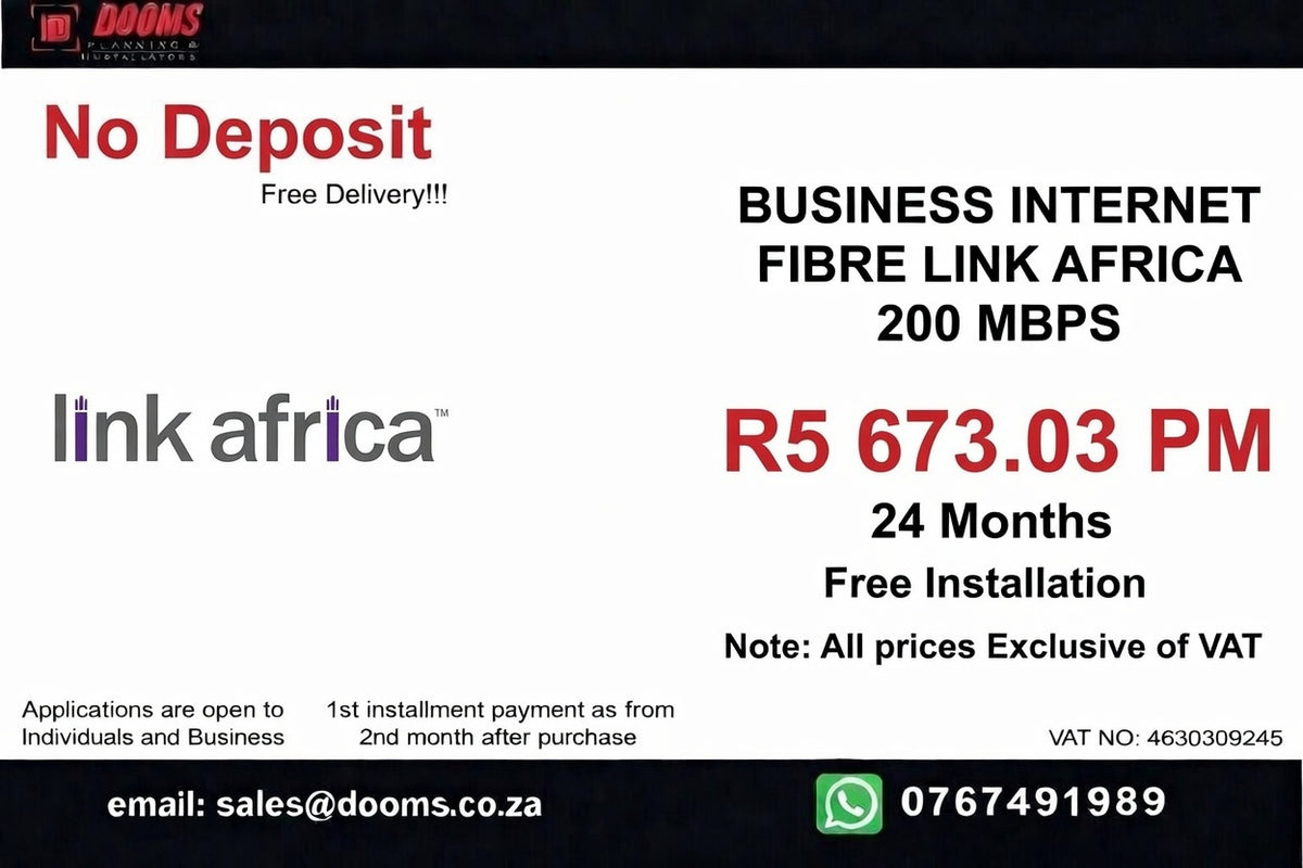 BUSINESS INTERNET FIBRE LINK AFRICA 90 DAYS 200 MBPS