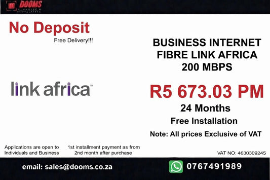 BUSINESS INTERNET FIBRE LINK AFRICA 90 DAYS 200 MBPS