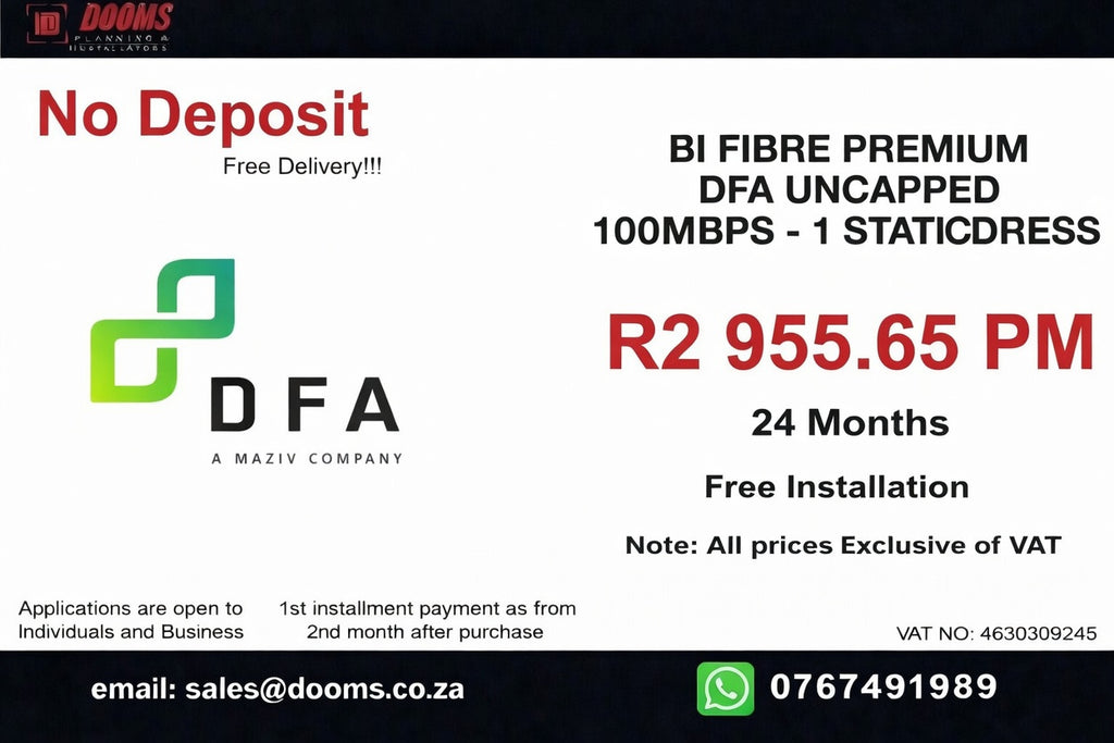 BUSINESS INTERNET FIBRE DFA 100MBPS