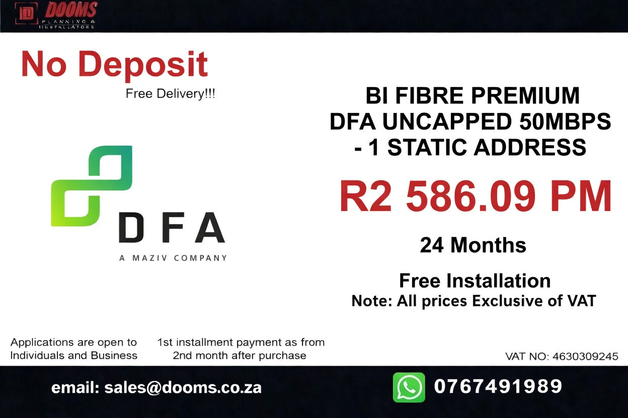 BUSINESS INTERNET FIBRE DFA 50MBPS