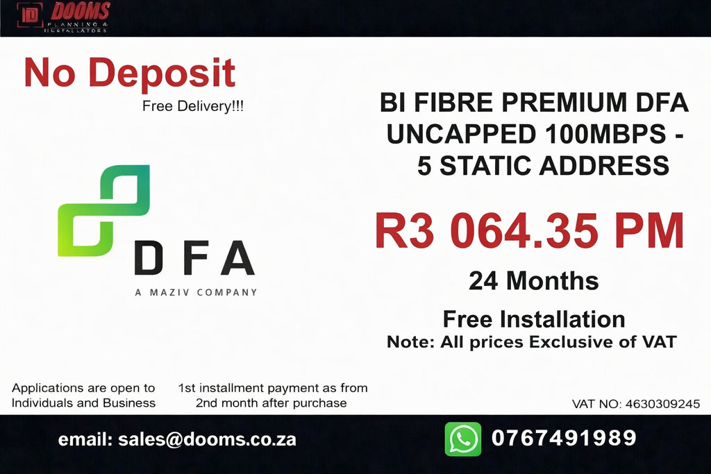 BUSINESS INTERNET FIBRE DFA 100MBPS