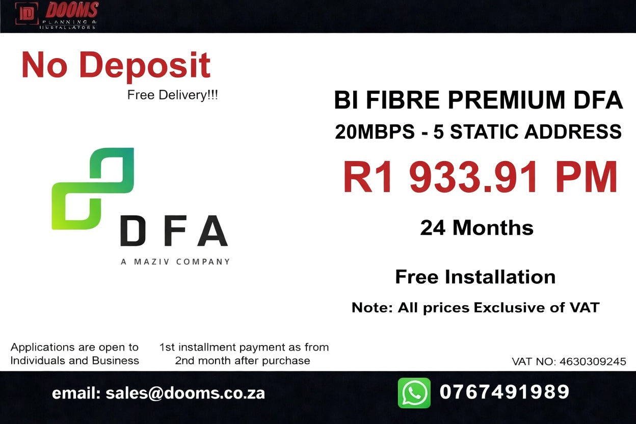 BUSINESS INTERNET FIBRE DFA 20MBPS