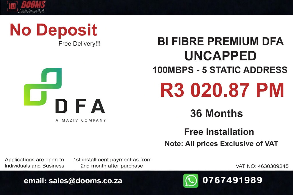 BUSINESS INTERNET FIBRE DFA 100 MBPS