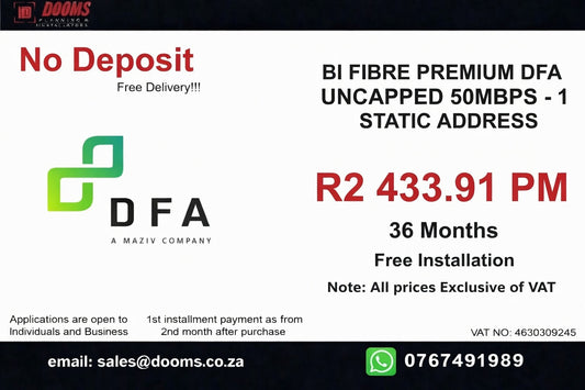 BUSINESS INTERNET FIBRE DFA 50MBPS