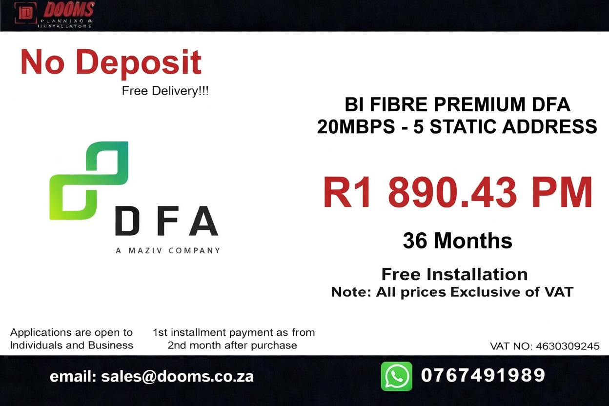 BUSINESS INTERNET FIBRE DFA 20 MBPS