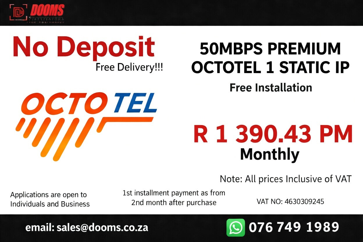 BUSINESS INTERNET FIBRE OCTOTEL 50MBPS