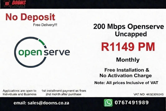 Openserve Fibre Uncapped 200 Mbps