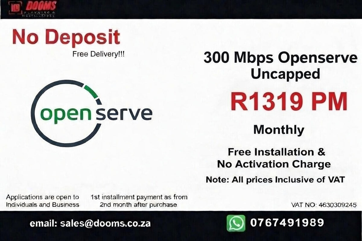 Openserve Fibre Uncapped 300 Mbps