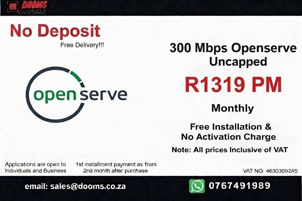 Openserve Fibre Uncapped 300 Mbps