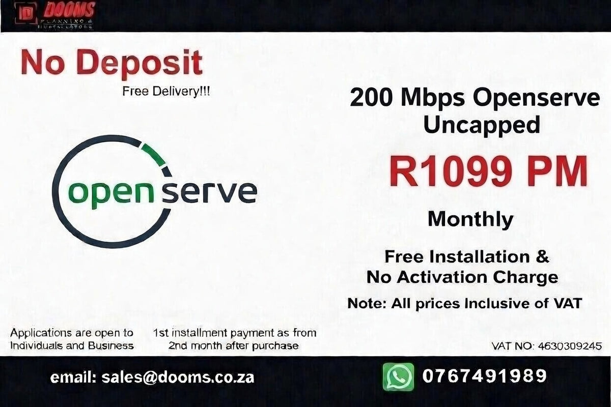 Openserve Fibre Uncapped 200 Mbps