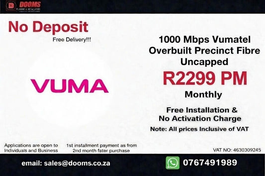 Vumatel Overbuilt Precinct Fibre Uncapped 1000 Mbps