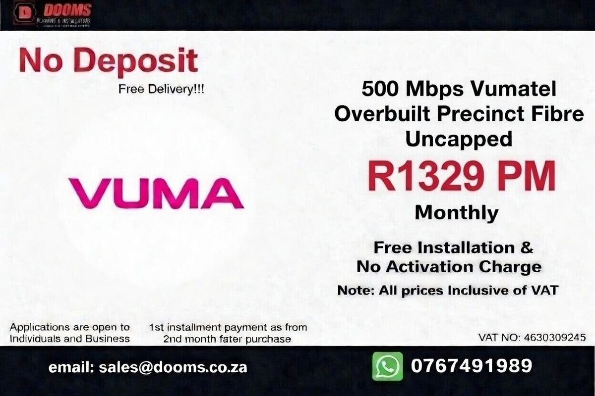 Vumatel Overbuilt Precinct Fibre Uncapped 500 Mbps