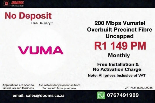 Vumatel Overbuilt Precinct Fibre Uncapped 200 Mbps