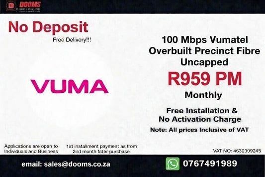 Vumatel Overbuilt Precinct Fibre Uncapped 100 Mbps