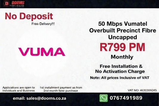 Vumatel Overbuilt Precinct Fibre Uncapped 50 Mbps