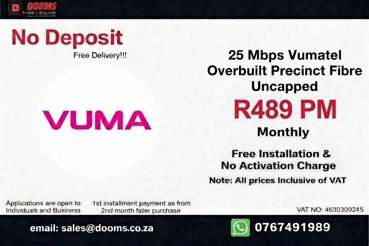 Vumatel Overbuilt Precinct Fibre Uncapped 25 Mbps