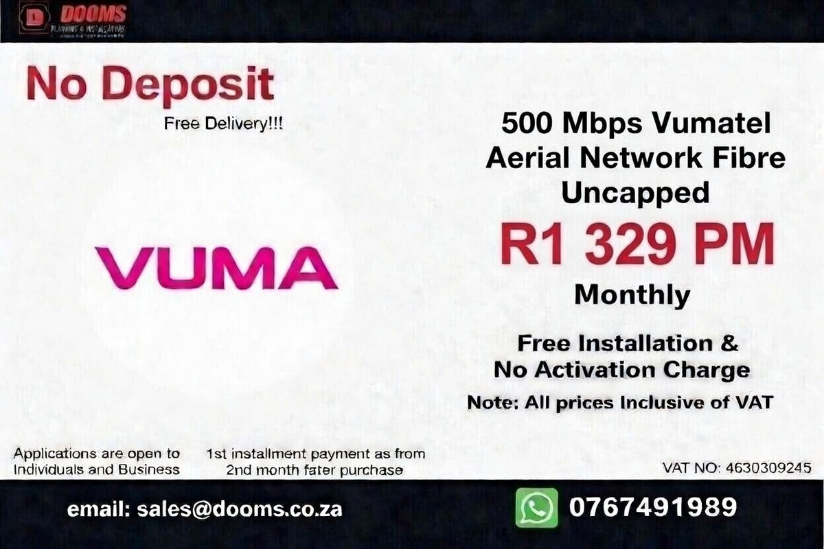 Vumatel Aerial Network Fibre Uncapped 500 Mbps