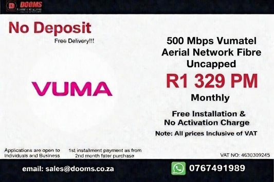 Vumatel Aerial Network Fibre Uncapped 500 Mbps