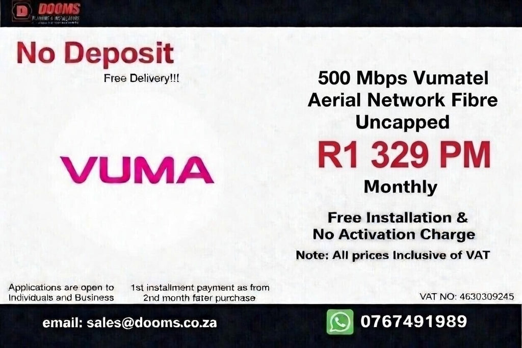 Vumatel Aerial Network Fibre Uncapped 500 Mbps