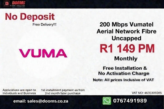 Vumatel Aerial Network Fibre Uncapped 200 Mbps