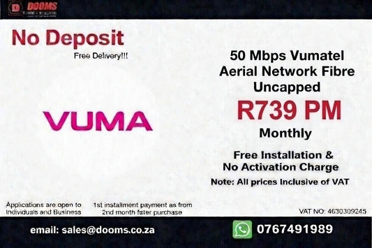 Vumatel Aerial Network Fibre Uncapped 50 Mbps