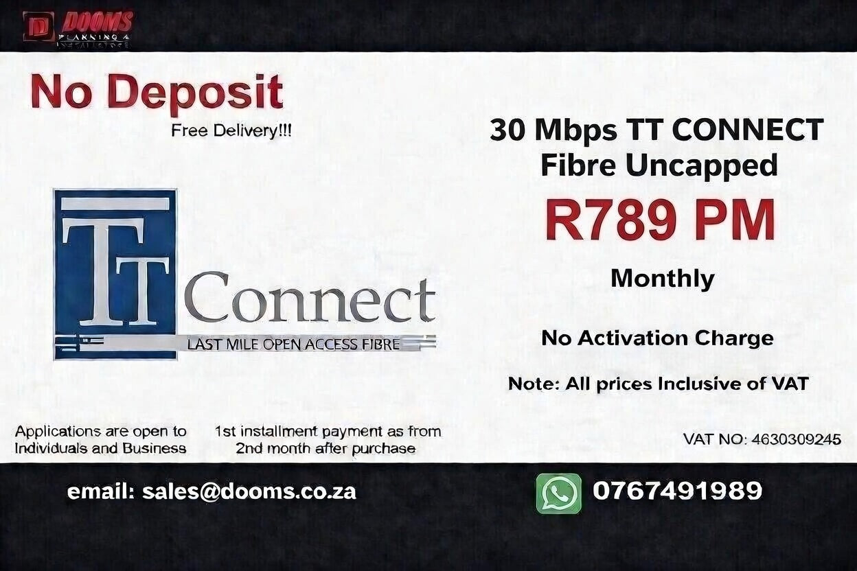TT CONNECT Fibre Uncapped 30 Mbps