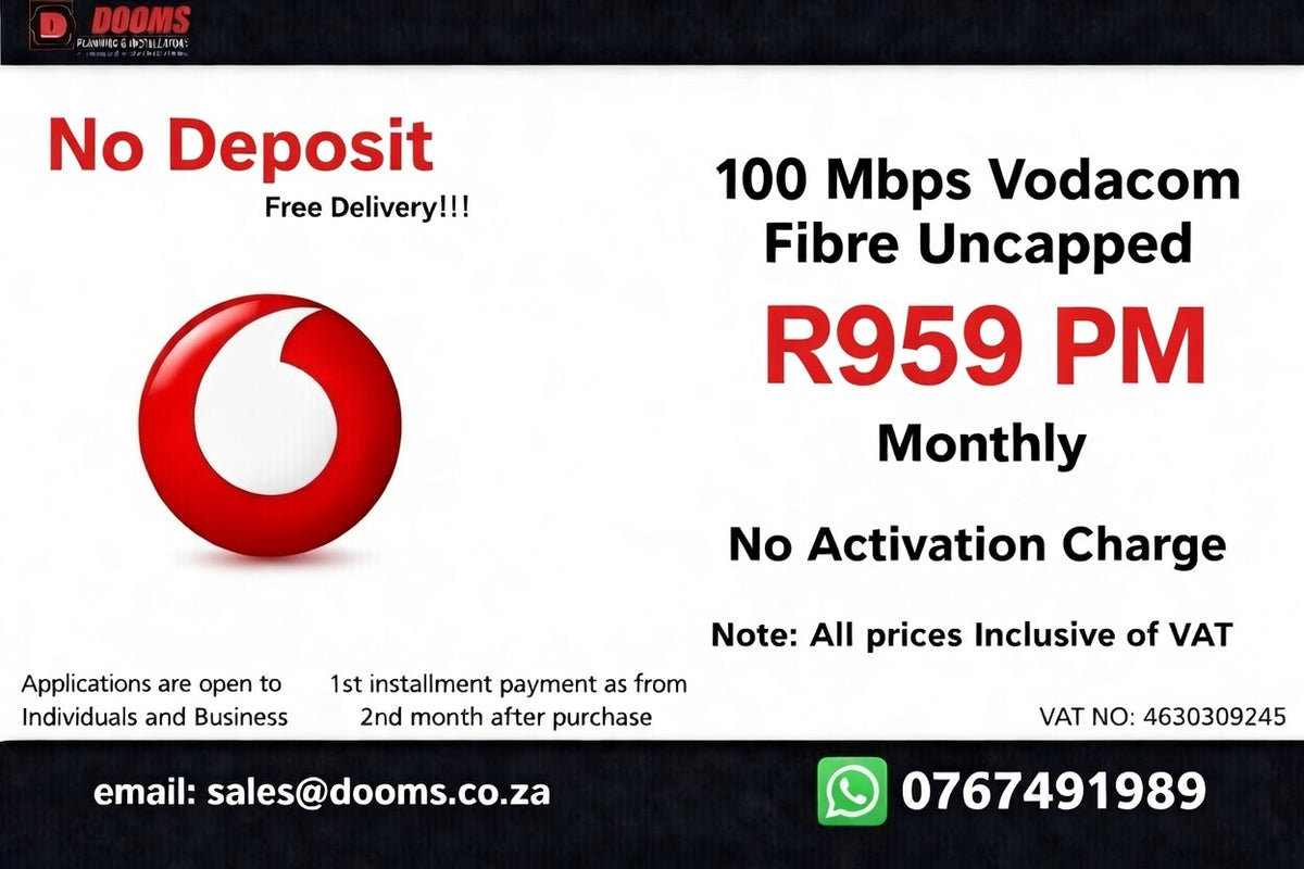 Vodacom Fibre Uncapped 100 Mbps