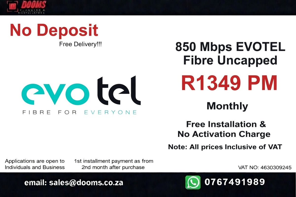 EVOTEL Fibre Uncapped 850 Mbps