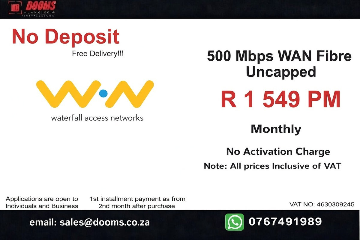 WAN Fibre Uncapped 500 Mbps