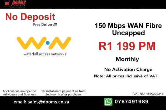 WAN Fibre Uncapped 150 Mbps