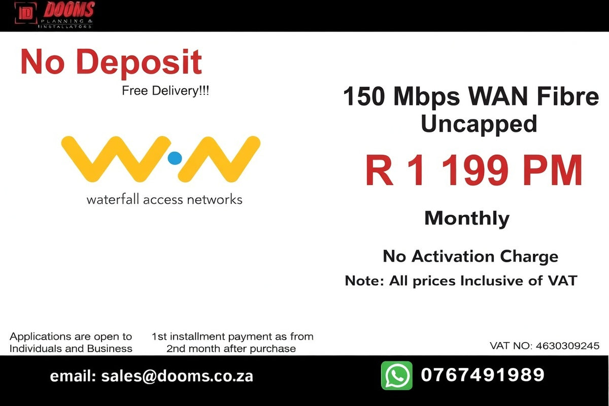 WAN Fibre Uncapped 150 Mbps